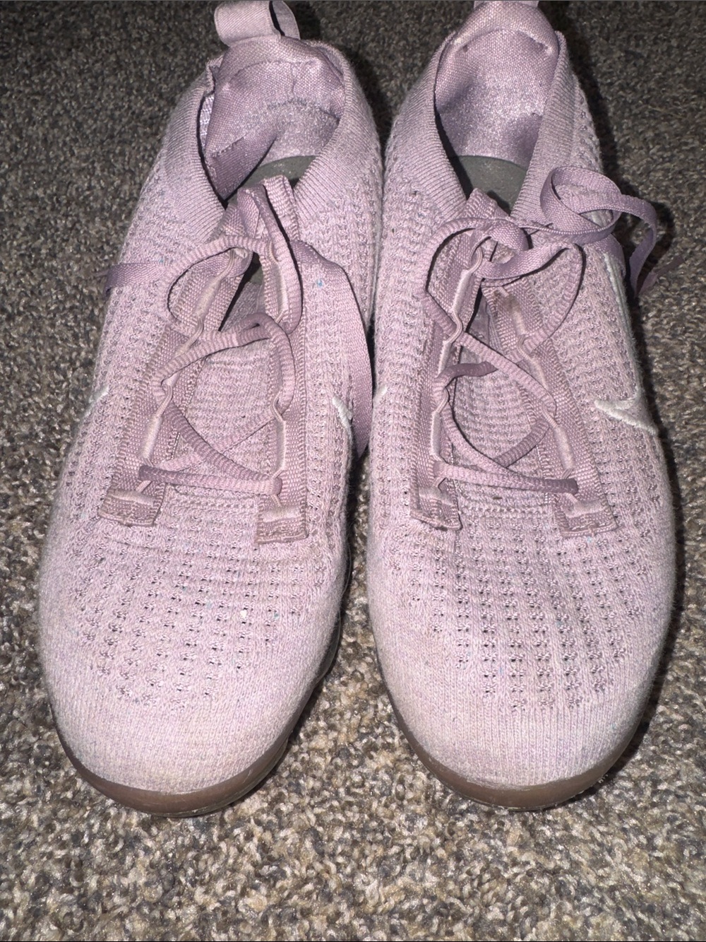 Nike Women’s Knit Lace-Up Sneakers in Lavender Pink
